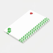 Kleeblätter mit rotem Herzen Geschichten Post-it Klebezettel (angewinkelt)