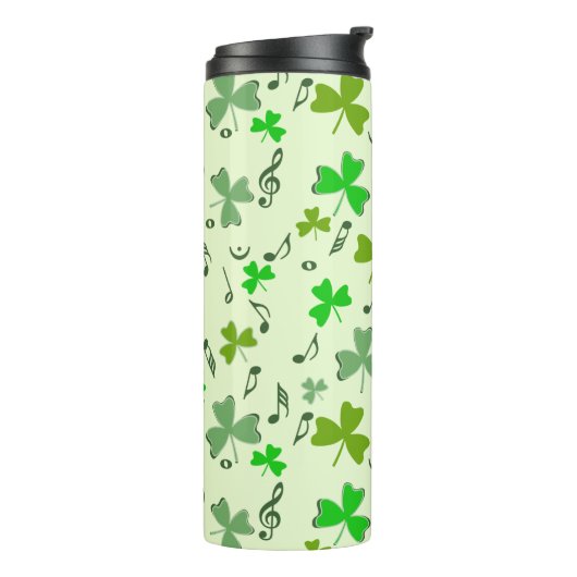 Kleeblätter Musiknoten Thermosbecher (Nach links gedreht)