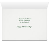 Kleeblätter Rain Gnome St Patrick's Day Card (Innenansicht Horizontal (Unten))