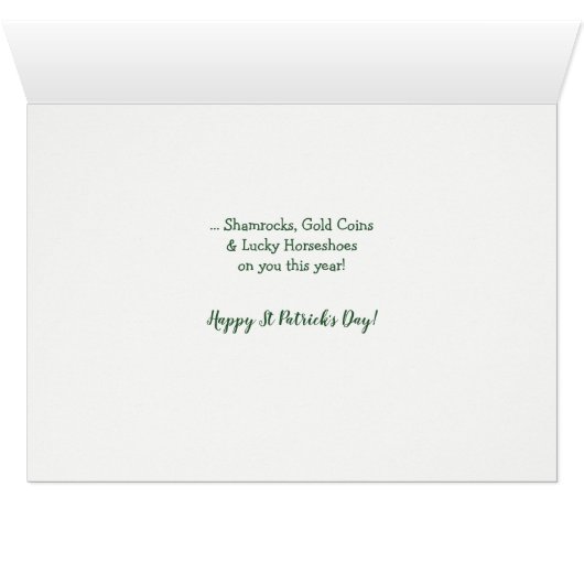 Kleeblätter Rain Gnome St Patrick's Day Card (Innenansicht Horizontal (Unten))