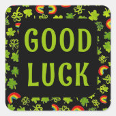 Kleeblätter Rainbow Watercolor ST PATRICKS VIEL GL Quadratischer Aufkleber (Vorderseite)