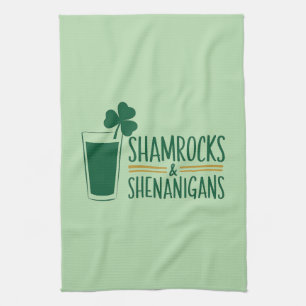 Kleeblätter & Schabernack: St. Patrick's Day Desig Geschirrtuch