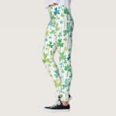Kleeblätter St. Patrick's Day Grüne Weiße Leggings (Links)