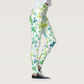 Kleeblätter St. Patrick's Day Grüne Weiße Leggings (Rechts)