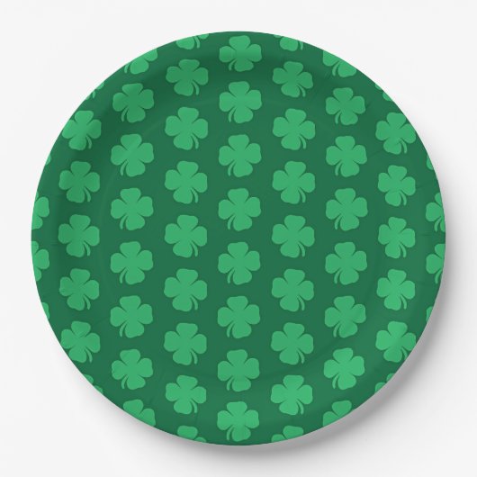 Kleeblätter, Symbol des St. Patrick's Day, Pappteller (Vorderseite)
