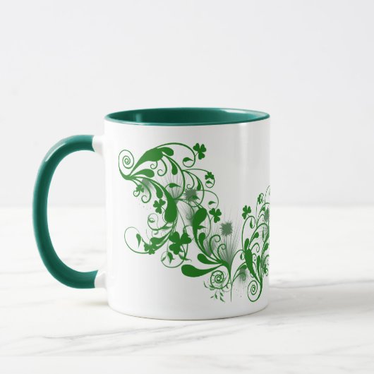 Kleeblätter und BlumenTasse Tasse (Links)