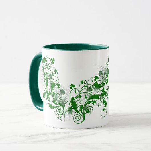 Kleeblätter und BlumenTasse Tasse (Vorderseite Links)