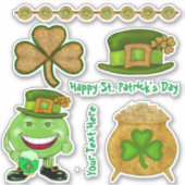 Kleeblätter und Gold Irish Vinyl Set Aufkleber (Vorderseite)