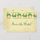 Kleeblätter und Goldirisch Save the Date (Vorne/Hinten)