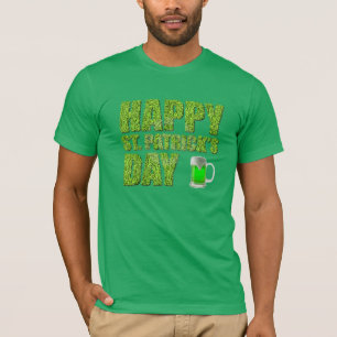Kleeblätter und grünes Bier Frohen St. Patrick's D T-Shirt