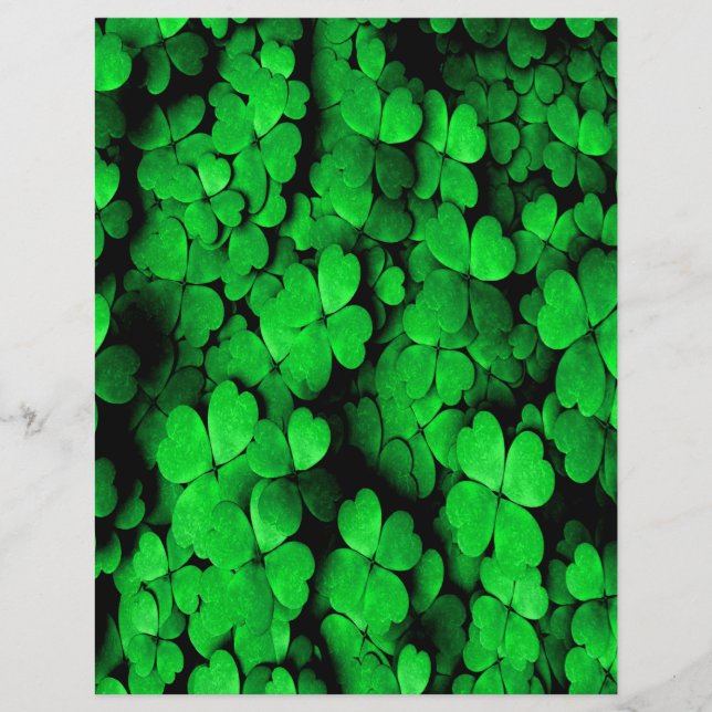 Kleeblätter und Herz St. Patrick's Day Green (Vorderseite)