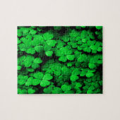 Kleeblätter und Herz St. Patrick's Day Green Puzzle (Horizontal)