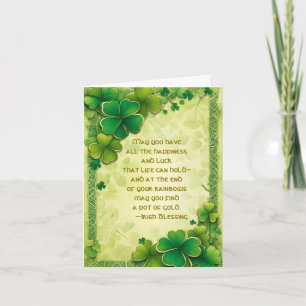 Kleeblätter und irischer Segen zum St. Patrick's D Feiertagskarte