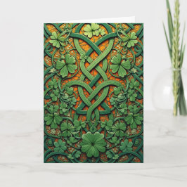 Kleeblätter und keltische Knoten St. Patrick's Day Feiertagskarte