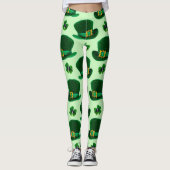 Kleeblätter und Leprecherhäuser Leggings (Vorderseite)