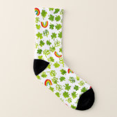 Kleeblätter und Regenbogen für Wasserfarbmuster Socken (Links - Innen)