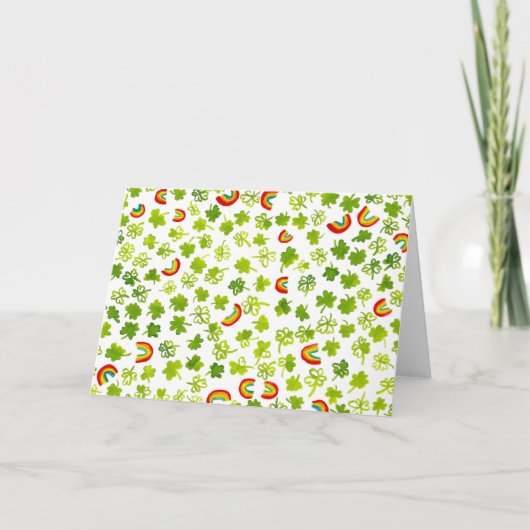 Kleeblätter und Regenbogen KUNSTBAR Karte (Vorderseite)