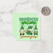 Kleeblätter und Shenanigans St Patrick's Day Lucky Mitteilungskarte (Vorderseite/Rückseite Beispiel)