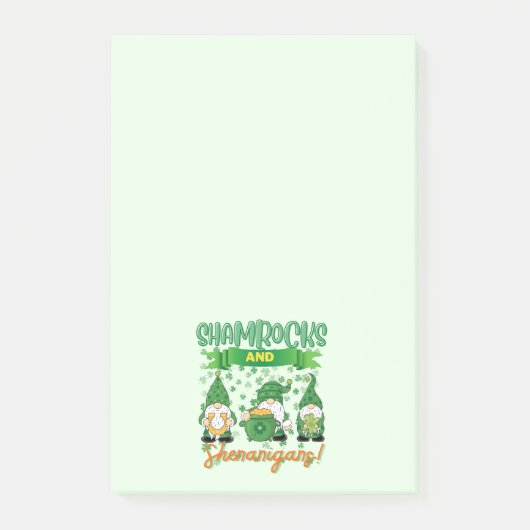 Kleeblätter und Shenanigans St Patrick's Day Lucky Post-it Klebezettel (Vorderseite)