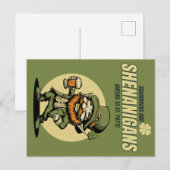 Kleeblätter und Shenanigans St. Patrick's Day Postkarte (Vorne/Hinten)