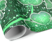 Kleeblätter und Wirbel-ID289 Geschenkpapier (Rolleneckpunkt)