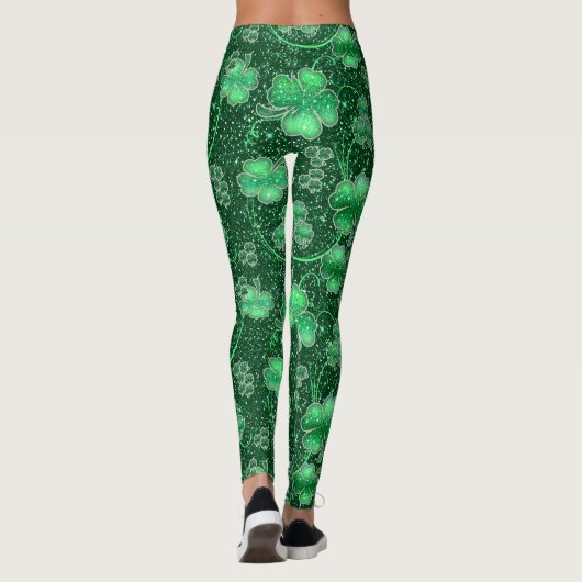 Kleeblätter und Wirbel-ID289 Leggings (Rückseite)