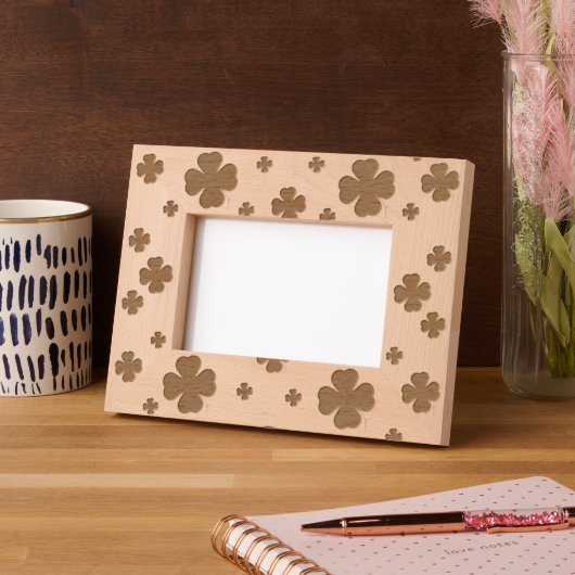 Kleeblätter, vier Leaf-Wolken Geätzte Rahmen (Links)