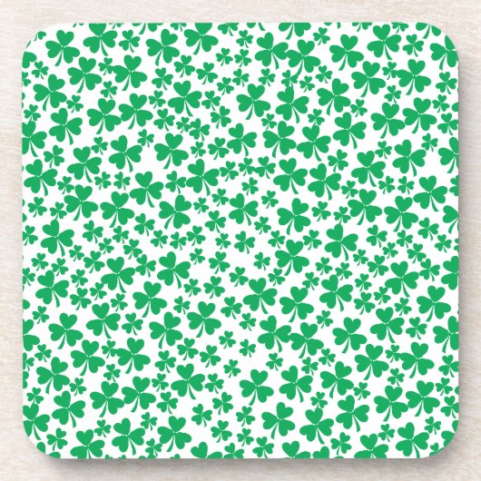 Kleeblätter zum St. Patrick's Day Getränkeuntersetzer (Vorderseite)