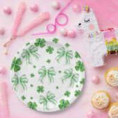 Kleeblattgrüne Schleife St. Patricks Day Pappteller (Party)
