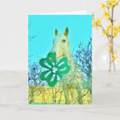 Kleeblattpferdpferde Karte (Gelbe Blume)