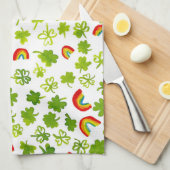 Kleeblatts and Rainbows Watercolor Irland Geschirrtuch (Viertel Falte)