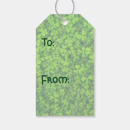 Kleeblatts Clover Verlasse St. Patrick's Day Gebur Geschenkanhänger (Rückseite)