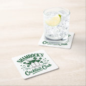 Kleeblatts Cocktail Club Rechteckiger Pappuntersetzer (Vor Ort)