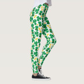 Kleeblatts Gold Coins Leprechaun-Hutmuster Leggings (Rechts)