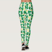 Kleeblatts Gold Coins Leprechaun-Hutmuster Leggings (Rückseite)