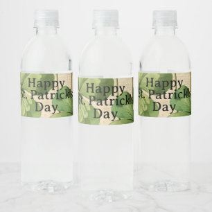 Kleeblatts Happy St Patrick's Day Vintag Style Wasserflaschenetikett