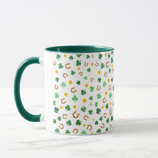 Kleeblatts Hintergrund Kaffee-Tasse Tasse (Links)