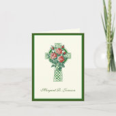 Kleeblatts Irish Celtic Cross Rote Rosen Beileid Dankeskarte (Vorderseite)