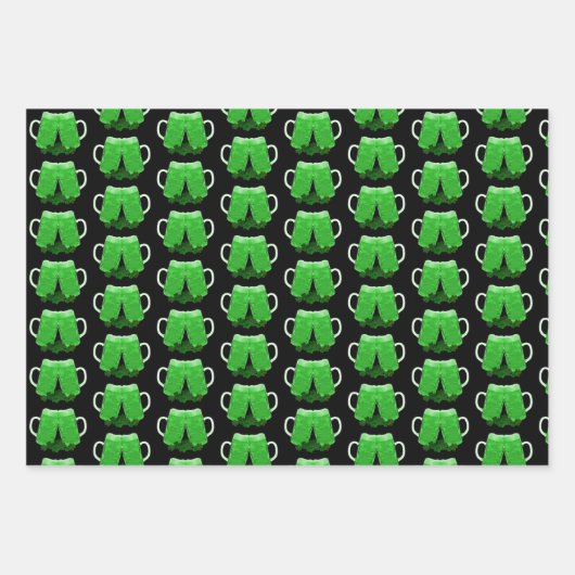 Kleeblatts Irish Clover Green Beer Cheers Geschenkpapier Set (Vorderseite 3)