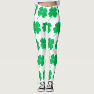 Kleeblatts Irish Green St Patricks Day White Leggings