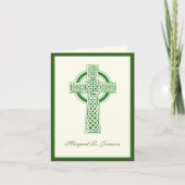 Kleeblatts Katholische Irish Celtic Cross Beileid Dankeskarte (Vorderseite)