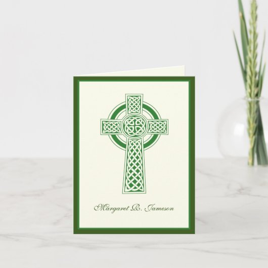 Kleeblatts Katholische Irish Celtic Cross Beileid Dankeskarte (Vorderseite)