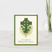 Kleeblatts Katholische Irish Celtic Cross Beileid Dankeskarte (Vorderseite)
