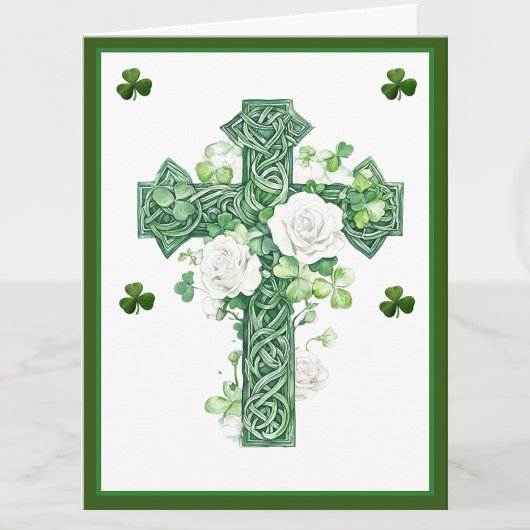Kleeblatts Katholische Irish Celtic Cross Beileid Dankeskarte