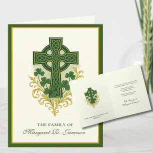 Kleeblatts Katholische Irish Celtic Cross Beileid Dankeskarte