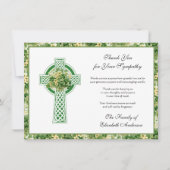 Kleeblatts Katholische Irish Celtic Cross Beileid Dankeskarte (Vorderseite)