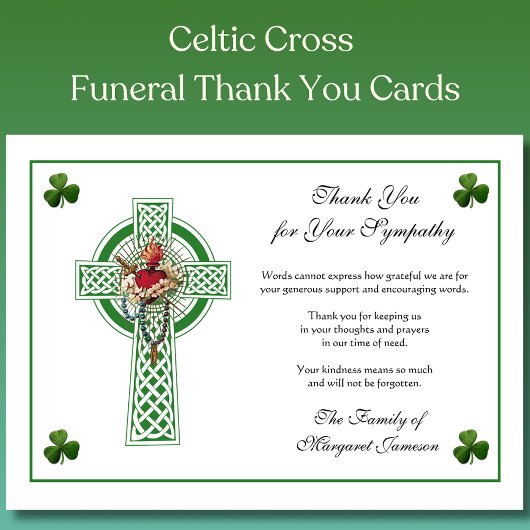 Kleeblatts Mary Irish Celtic Cross Beileid Dankeskarte