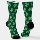 Kleeblatts Pattern St Patrick's Day Socken (Gewinkelt)
