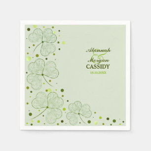 Kleeblatts Polka Dots Hochzeitspapier Napkins Serviette