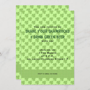 Kleeblatts Polka dots St. Patrick's Day Einladung